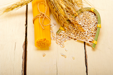 Image showing organic Raw italian pasta and durum wheat