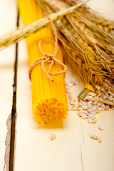 Image showing organic Raw italian pasta and durum wheat