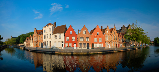 Image showing Canal and old houses. Bruges Brugge , Belgium