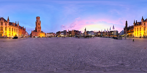 Image showing Brugge Grote Markt square with Belfry. Bruges, Belgium