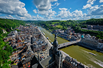 Image showing Aerial view of Dinant town, Belgium