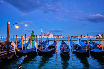 Image showing San Giorgio Maggiore Church with full moon. Venice, Italy