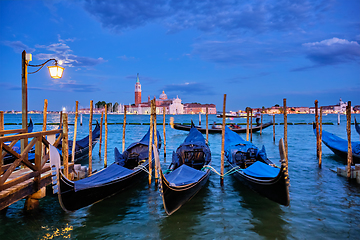 Image showing San Giorgio Maggiore Church with full moon. Venice, Italy