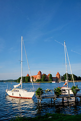 Image showing Trakai Island Castle in lake Galve, Lithuania