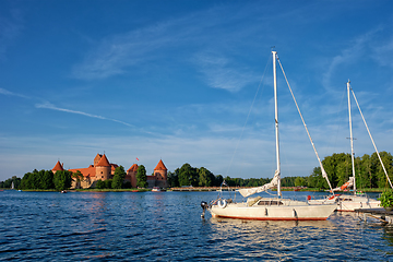 Image showing Trakai Island Castle in lake Galve, Lithuania