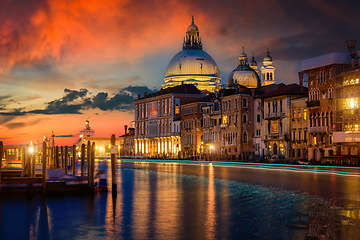 Image showing Grand Canal in sunset time