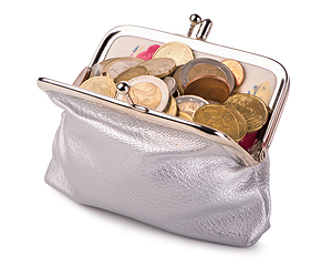 Image showing Gray wallet with coins