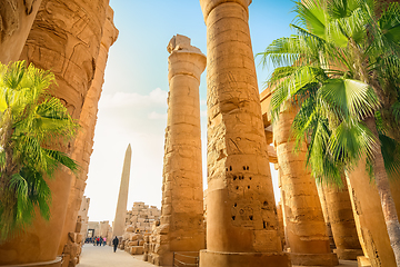 Image showing Great columns in Karnak temple