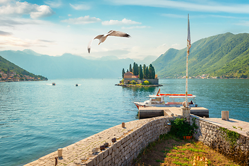 Image showing Island near town Perast