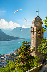 Image showing Kotor Bay with the view of Church