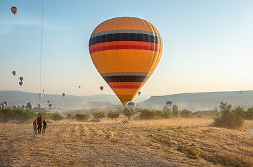 Image showing Landing air balloons in Cappadocia