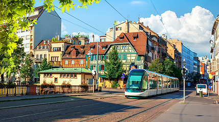 Image showing Modern tram on street