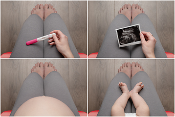 Image showing Photo collage of pregnant woman