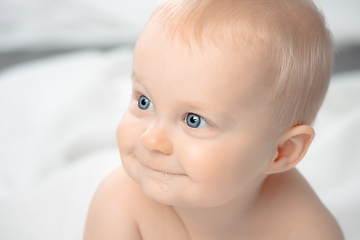 Image showing Cute baby with blue eyes - portrait