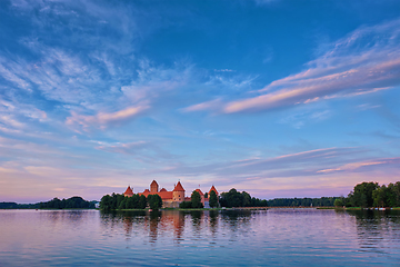 Image showing Trakai Island Castle in lake Galve, Lithuania