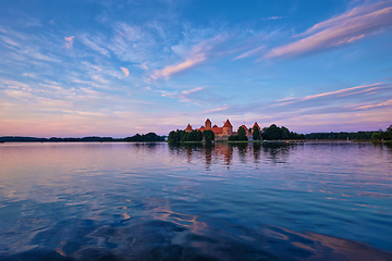 Image showing Trakai Island Castle in lake Galve, Lithuania