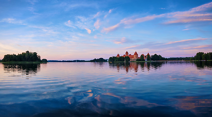 Image showing Trakai Island Castle in lake Galve, Lithuania