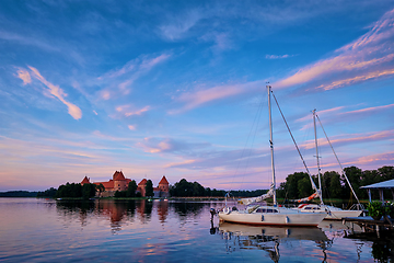 Image showing Trakai Island Castle in lake Galve, Lithuania