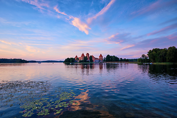 Image showing Trakai Island Castle in lake Galve, Lithuania