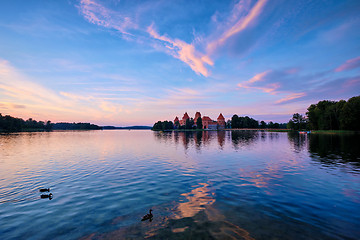 Image showing Trakai Island Castle in lake Galve, Lithuania