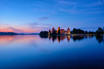 Image showing Trakai Island Castle in lake Galve, Lithuania