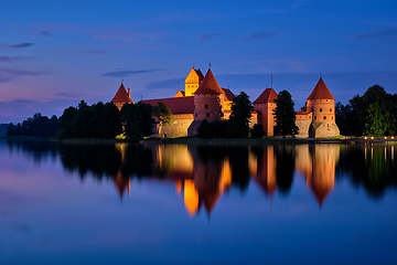 Image showing Trakai Island Castle in lake Galve, Lithuania