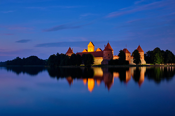 Image showing Trakai Island Castle in lake Galve, Lithuania