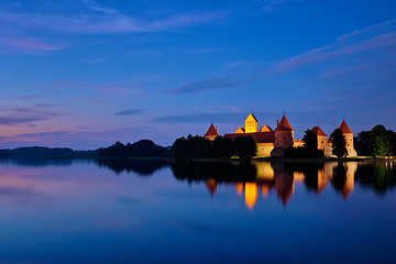 Image showing Trakai Island Castle in lake Galve, Lithuania