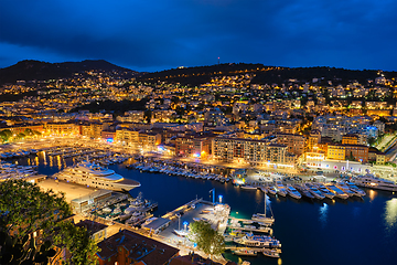 Image showing View of Old Port of Nice with yachts, France in the evening