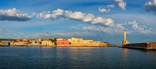 Image showing Picturesque old port of Chania, Crete island. Greece