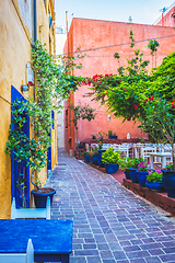 Image showing Scenic picturesque streets of Chania venetian town. Chania, Creete, Greece