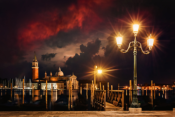 Image showing Night in the square in Venice