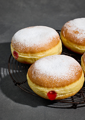 Image showing freshly baked jelly donuts