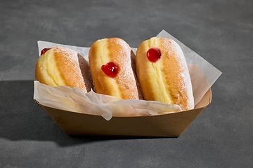 Image showing freshly baked jelly donuts