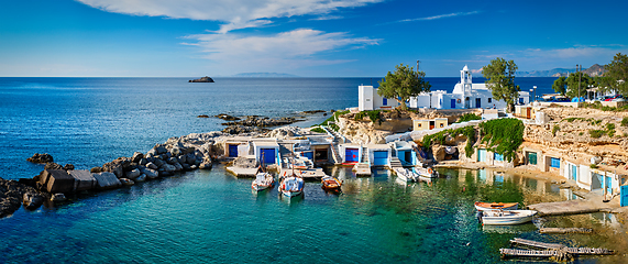 Image showing Mandrakia village in Milos island, Greece