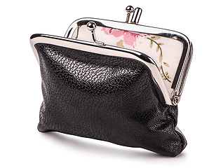 Image showing Open black purse