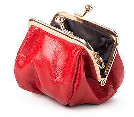 Image showing Open red purse