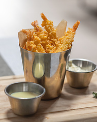 Image showing fried prawns in tempura