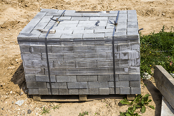 Image showing concrete blocks for curbs