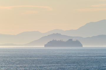 Image showing Cruise liner ship in Mediterranea sea