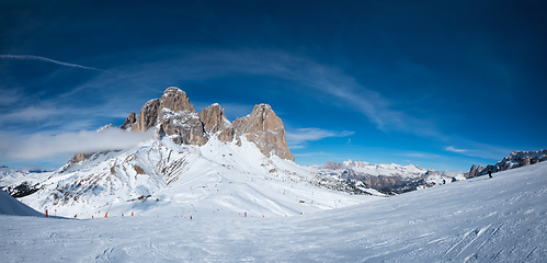 Image showing Ski resort in Dolomites, Italy