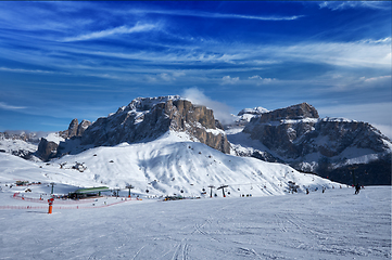 Image showing Ski resort in Dolomites, Italy