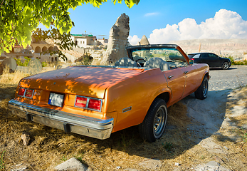 Image showing Orange retro car