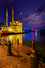 Image showing Ortakoy Mosque and Bosphorus