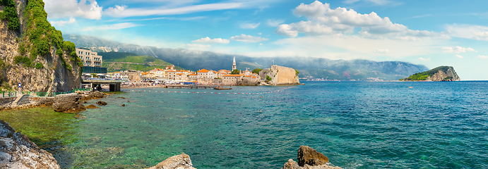 Image showing Panorama of old Budva