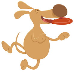 Image showing dog with frisbee cartoon character
