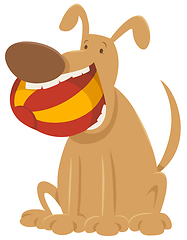 Image showing dog with ball cartoon character