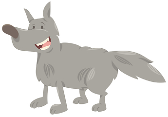 Image showing wolf cartoon animal character