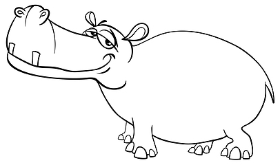 Image showing hippopotamus character coloring page