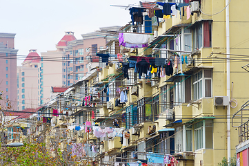 Image showing Shanghai building Clothes drying China